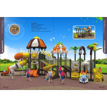 2015 New design two roofs colorful outdoor toy children outdoor playground